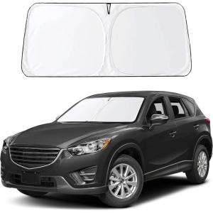 imagefor Rivian R1S 20222024 2025 Windshield Sunshade Compatible for EcoNour 240T Polyester Material Cars Sun Visor Reflector Blocks UV Rays  Foldable Sunshade Interior Protection Rivian AccessoriesMazda CX5 20172025
