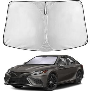 imagefor Rivian R1S 20222024 2025 Windshield Sunshade Compatible for EcoNour 240T Polyester Material Cars Sun Visor Reflector Blocks UV Rays  Foldable Sunshade Interior Protection Rivian AccessoriesToyota Camry 20182025