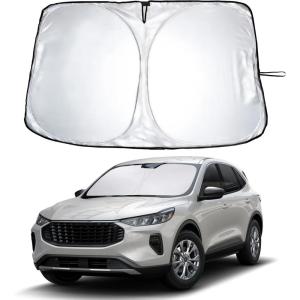 imagefor Rivian R1S 20222024 2025 Windshield Sunshade Compatible for EcoNour 240T Polyester Material Cars Sun Visor Reflector Blocks UV Rays  Foldable Sunshade Interior Protection Rivian AccessoriesFord Escape 20202025