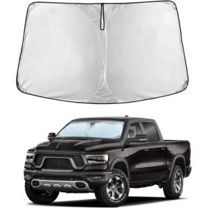 imagefor Rivian R1S 20222024 2025 Windshield Sunshade Compatible for EcoNour 240T Polyester Material Cars Sun Visor Reflector Blocks UV Rays  Foldable Sunshade Interior Protection Rivian AccessoriesRam Truck 20192025