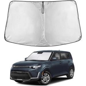imagefor Rivian R1S 20222024 2025 Windshield Sunshade Compatible for EcoNour 240T Polyester Material Cars Sun Visor Reflector Blocks UV Rays  Foldable Sunshade Interior Protection Rivian AccessoriesKia soul 20202025