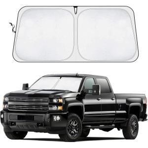 imagefor Rivian R1S 20222024 2025 Windshield Sunshade Compatible for EcoNour 240T Polyester Material Cars Sun Visor Reflector Blocks UV Rays  Foldable Sunshade Interior Protection Rivian AccessoriesChevy Silverado 20192025