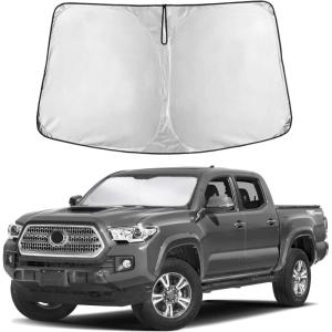 imagefor Rivian R1S 20222024 2025 Windshield Sunshade Compatible for EcoNour 240T Polyester Material Cars Sun Visor Reflector Blocks UV Rays  Foldable Sunshade Interior Protection Rivian AccessoriesToyota Tacoma 20162025