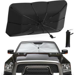 imageEcoNour Car Windshield Sunshade  Foldable Reflector Umbrella Sunshade Blocks UV Rays Sun Visor Protector to Keep Your Vehicle Cool and Damage Free Large 55 inches x 31 inchesXXXLarge