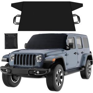 imageEcoNour Jeep Windshield Snow Cover  Durable 600D Oxford Fabric Winter Car  Windshield Ice Cover for Jeep Wrangler Bronco Gladiators  XSmallfor Jeep Wrangler