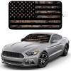 imageEcoNour Camoflage American Flag Windshield Sun Shade 240T Reflective Polyester Blocks 99 UV ampamp Heat Protection  Patriotic Car Accessory Sedans Hatchbacks Small SUVs  Universal Fit 66quot x 34quotBlack  Brown