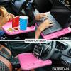 imageEcoNour 4 in 1 Car Steering Wheel Tray  2024 Upgraded Pink Tray with Dual Sauce Dip Holder and Tablet Holder  Spacious Steering Wheel Desk for Food and Laptop  Car Accessories Large