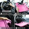 imageEcoNour 4 in 1 Car Steering Wheel Tray  2024 Upgraded Pink Tray with Dual Sauce Dip Holder and Tablet Holder  Spacious Steering Wheel Desk for Food and Laptop  Car Accessories Large