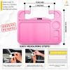 imageEcoNour 4 in 1 Car Steering Wheel Tray  2024 Upgraded Pink Tray with Dual Sauce Dip Holder and Tablet Holder  Spacious Steering Wheel Desk for Food and Laptop  Car Accessories Large