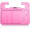 imageEcoNour 4 in 1 Car Steering Wheel Tray  2024 Upgraded Pink Tray with Dual Sauce Dip Holder and Tablet Holder  Spacious Steering Wheel Desk for Food and Laptop  Car Accessories Large