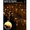 imageEcoNour Warm White Christmas Icicle Lights for Outside 246 FT 240LED Outdoor Icicle Lights with 8 Mode 8HR Timer Memory Function Clear Wire connectable Plug in Fairy Lights for Roofline Yard