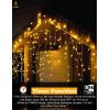 imageEcoNour Warm White Christmas Icicle Lights for Outside 246 FT 240LED Outdoor Icicle Lights with 8 Mode 8HR Timer Memory Function Clear Wire connectable Plug in Fairy Lights for Roofline Yard