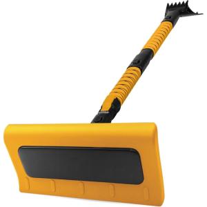 imageEcoNour 62quot Extendable Snow Broom with Ice Scraper  DualFunction Foam Head for Cars Trucks ampamp SUVs  ScratchFree Lightweight Aluminum Handle  Easy Storage Winter Snow Removal ToolSaffron 48