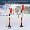 image27 Snow Brush and Ice Scrapers for Car Windshield 3 Pack Window Scraper with Ergonomic Foam Grip Snow Removal for Car Must Have Winter Car Accessories Green Blue amp PinkMini Brushorange
