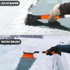 image27 Snow Brush and Ice Scrapers for Car Windshield 3 Pack Window Scraper with Ergonomic Foam Grip Snow Removal for Car Must Have Winter Car Accessories Green Blue amp PinkMini Brushorange