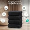 imageEcoNour Luxury 100 White Turkish Cotton Towel Set 550 GSM 6 Piece Bathroom Towels Set Includes 2 Bath Towels 2 Hand Towels 2 Washcloths  Soft Absorbent Quick Dry for Bathroom SpaGym amp HotelBlack