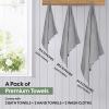 imageEcoNour Luxury 100 White Turkish Cotton Towel Set 550 GSM 6 Piece Bathroom Towels Set Includes 2 Bath Towels 2 Hand Towels 2 Washcloths  Soft Absorbent Quick Dry for Bathroom SpaGym amp HotelGrey