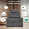 imageEcoNour Luxury 100 White Turkish Cotton Towel Set 550 GSM 6 Piece Bathroom Towels Set Includes 2 Bath Towels 2 Hand Towels 2 Washcloths  Soft Absorbent Quick Dry for Bathroom SpaGym amp HotelDark Grey