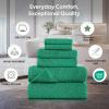imageEcoNour Luxury 100 White Turkish Cotton Towel Set 550 GSM 6 Piece Bathroom Towels Set Includes 2 Bath Towels 2 Hand Towels 2 Washcloths  Soft Absorbent Quick Dry for Bathroom SpaGym amp HotelGreen