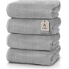 imageEcoNour Luxury 100 White Turkish Cotton Towel Set 550 GSM 6 Piece Bathroom Towels Set Includes 2 Bath Towels 2 Hand Towels 2 Washcloths  Soft Absorbent Quick Dry for Bathroom SpaGym amp HotelGrey