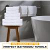 imageEcoNour Luxury 100 White Turkish Cotton Towel Set 550 GSM 6 Piece Bathroom Towels Set Includes 2 Bath Towels 2 Hand Towels 2 Washcloths  Soft Absorbent Quick Dry for Bathroom SpaGym amp HotelWhite