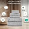 imageEcoNour Luxury 100 White Turkish Cotton Towel Set 550 GSM 6 Piece Bathroom Towels Set Includes 2 Bath Towels 2 Hand Towels 2 Washcloths  Soft Absorbent Quick Dry for Bathroom SpaGym amp HotelGrey