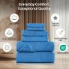 imageEcoNour Luxury 100 White Turkish Cotton Towel Set 550 GSM 6 Piece Bathroom Towels Set Includes 2 Bath Towels 2 Hand Towels 2 Washcloths  Soft Absorbent Quick Dry for Bathroom SpaGym amp HotelNavy Blue