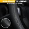 imageEconour Car Steering Wheel Cover  Premium amp Durable PU with AntiSlip Design  Universal Car Steering Wheel Cover Wheels  Fits 14515  Truck Accessories  Black