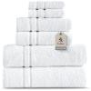 imageEcoNour Luxury 100 White Turkish Cotton Towel Set 550 GSM 6 Piece Bathroom Towels Set Includes 2 Bath Towels 2 Hand Towels 2 Washcloths  Soft Absorbent Quick Dry for Bathroom SpaGym amp HotelWhite