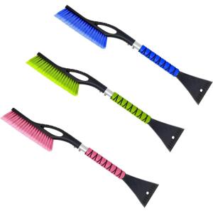 image27 Snow Brush and Ice Scrapers for Car Windshield 3 Pack Window Scraper with Ergonomic Foam Grip Snow Removal for Car Must Have Winter Car Accessories Green Blue amp PinkBlue