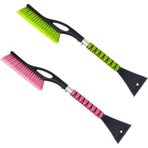 image27 Snow Brush and Ice Scrapers for Car Windshield 3 Pack Window Scraper with Ergonomic Foam Grip Snow Removal for Car Must Have Winter Car Accessories Green Blue amp PinkPink