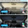 imageDetachable Windshield Sun Shade for Car Foldable Sun Shade for Car Windshield  Premium Reflective and Durable Dual Layer Design  Blocks UV Rays and Heat Universal Fit  Medium 64x34Circle