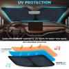 imageDetachable Windshield Sun Shade for Car Foldable Sun Shade for Car Windshield  Premium Reflective and Durable Dual Layer Design  Blocks UV Rays and Heat Universal Fit  Medium 64x34Circle