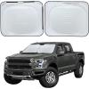 imageDetachable Windshield Sun Shade for Car Foldable Sun Shade for Car Windshield  Premium Reflective and Durable Dual Layer Design  Blocks UV Rays and Heat Universal Fit  Medium 64x34Square