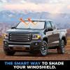 imageDetachable Windshield Sun Shade for Car Foldable Sun Shade for Car Windshield  Premium Reflective and Durable Dual Layer Design  Blocks UV Rays and Heat Universal Fit  Medium 64x34Square