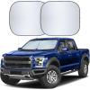 imageDetachable Truck Windshield Sun Shade  Foldable Sunshade for Front Windshield  Pickup Truck Sun Visor for Heat and UV Protection Premium Reflective amp Dual Layer Design  Large 74x36Large