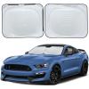 imageDetachable Windshield Sun Shade for Car Foldable Sun Shade for Car Windshield  Premium Reflective and Durable Dual Layer Design  Blocks UV Rays and Heat Universal Fit  Medium 64x34Square