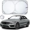 imageDetachable Windshield Sun Shade for Car Foldable Sun Shade for Car Windshield  Premium Reflective and Durable Dual Layer Design  Blocks UV Rays and Heat Universal Fit  Medium 64x34Circle