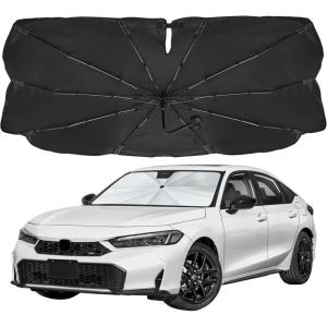 imageEconour Windshield Sun Shade Umbrella for Car  Medium Foldable Car Sunshade  UV amp Heat Protection Front Window Sun Shield Keeps Interior Cool Fits Sedans SUVs amp Trucks 57 x 33Small