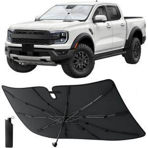 imageEconour Windshield Sun Shade Umbrella for Car  Medium Foldable Car Sunshade  UV amp Heat Protection Front Window Sun Shield Keeps Interior Cool Fits Sedans SUVs amp Trucks 57 x 33Large